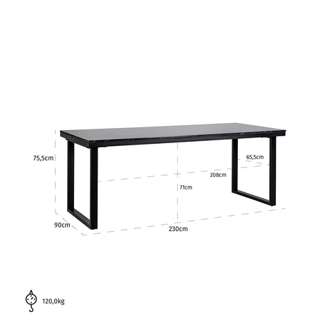 Image of Richmond Eettafel Beaumont 230 (Black)