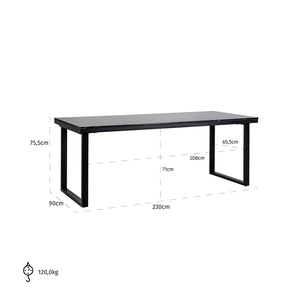 Richmond Eettafel Beaumont 230 (Black)