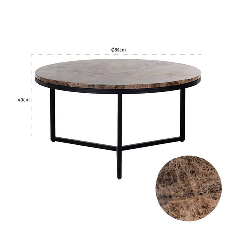 Image of Richmond Salontafel Orion 80Ø  (Brown)