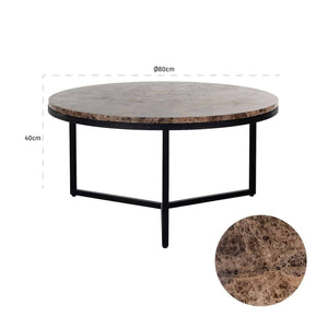 Richmond Salontafel Orion 80Ø  (Brown)
