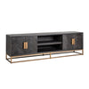 Richmond TV-dressoir Blackbone brass 4-deuren 200 (Black rustic)