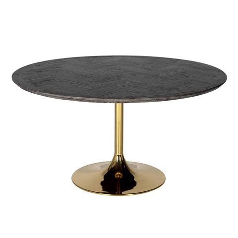 Image of Richmond Eettafel Blackbone gold 140Ø (Black rustic)