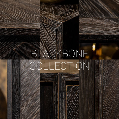 Richmond TV-dressoir Blackbone gold 4-deuren 185 (Black rustic)