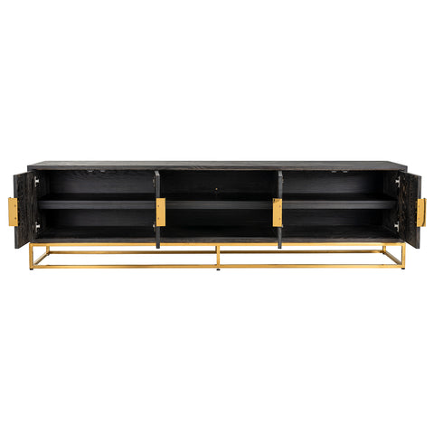 Image of Richmond TV-dressoir Blackbone gold 4-deuren 220 (Black rustic)