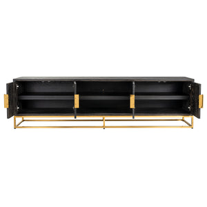 Richmond TV-dressoir Blackbone gold 4-deuren 220 (Black rustic)