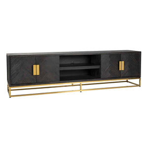 Richmond TV-dressoir Blackbone gold 4-deuren 220 (Black rustic)