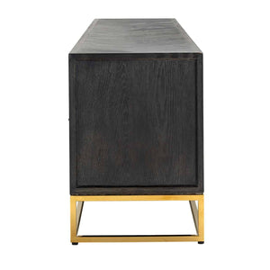 Richmond TV-dressoir Blackbone gold 4-deuren 220 (Black rustic)