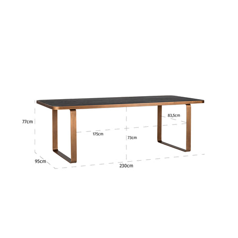 Image of Richmond Eettafel Hunter 230 (Black rustic)