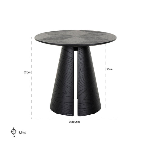 Image of Richmond Bijzettafel Blax 585Ø (Black)