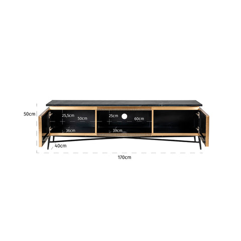 Image of Richmond TV-Dressoir Ironville 2-deuren (Gold)