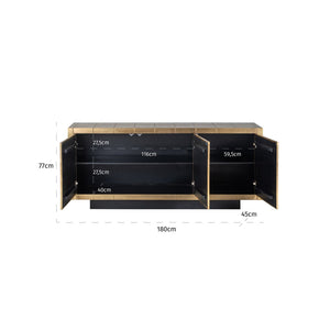 Richmond Dressoir Collada 3-deuren (Gold)