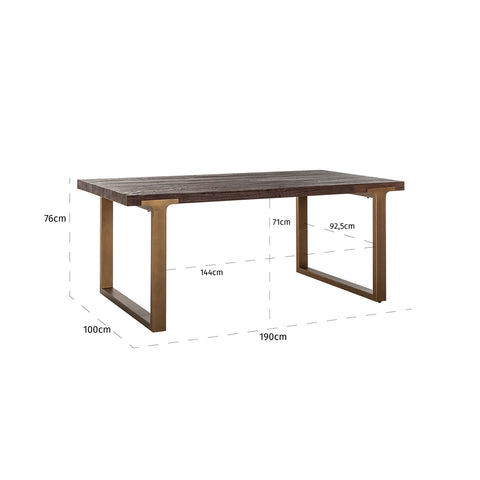 Image of Richmond Eettafel Cromford Mill 190 (Brushed Gold)