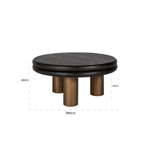 Richmond Salontafel Macaron (Black rustic)