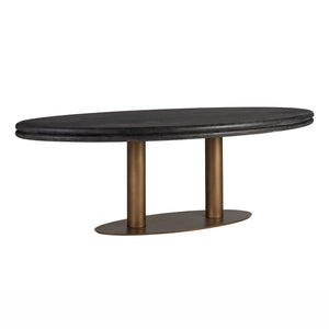 Richmond Eettafel Macaron ovaal 235 (Black rustic)