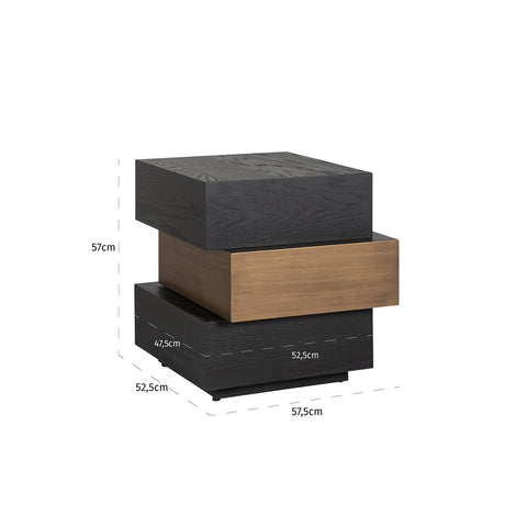Image of Richmond Bijzettafel Cambon 3-laags (Dark coffee)
