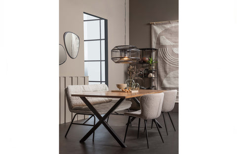 Image of WOOOD Exclusive Jimmy Eettafel Noten 200x90 X-poot Metaal Zwart