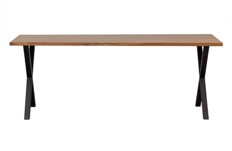 WOOOD Exclusive Jimmy Eettafel Noten 200x90 X-poot Metaal Zwart
