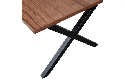 Image of WOOOD Exclusive Jimmy Eettafel Noten 200x90 X-poot Metaal Zwart