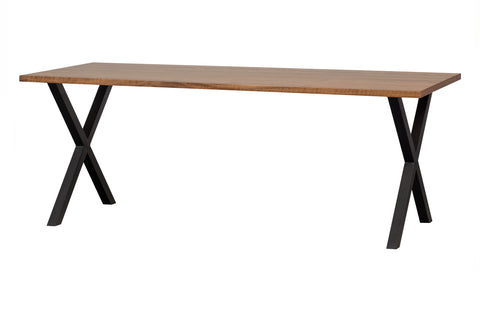 Image of WOOOD Exclusive Jimmy Eettafel Noten 200x90 X-poot Metaal Zwart