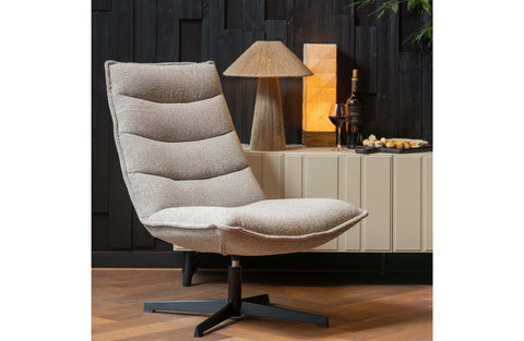 Image of WOOOD Exclusive Nika Draaifauteuil BouclÉ Taupe Melange