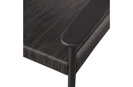 WOOOD Exclusive Lael Fauteuil Mango Hout/ Koord Zwart