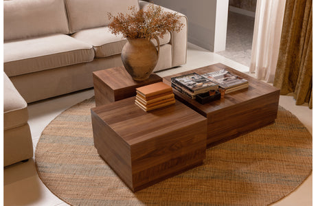 WOOOD Exclusive Set V 3 - Pim Bijzettafels Hout Walnoot
