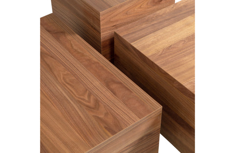 Image of WOOOD Exclusive Set V 3 - Pim Bijzettafels Hout Walnoot