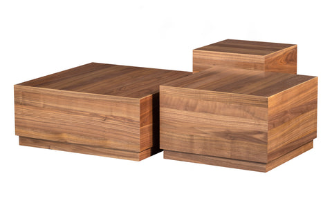 Image of WOOOD Exclusive Set V 3 - Pim Bijzettafels Hout Walnoot