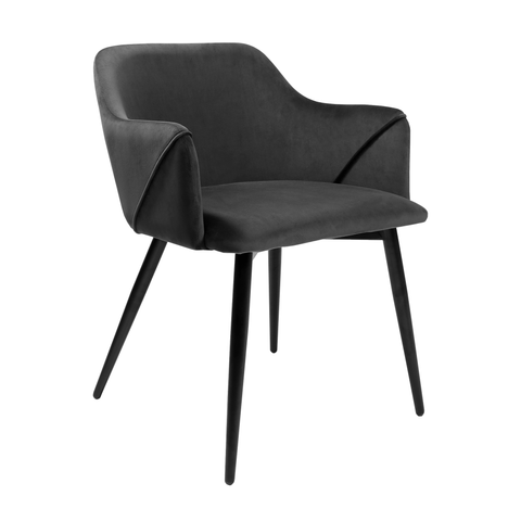 Image of Kick eetkamerstoel Matz velvet Kick collection Donkergrijs 
