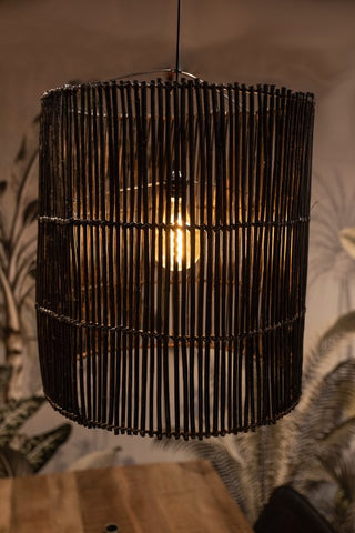 Image of Hanglamp Black Rotan Bohemian HSM Collection 