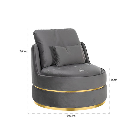 Image of Richmond Fauteuil Kylie Stone velvet / gold (Quartz Stone 101)