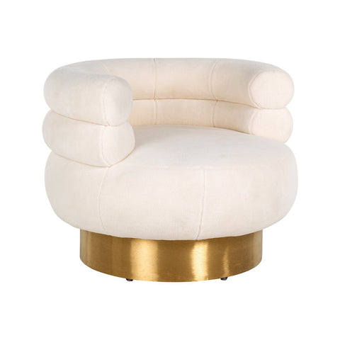 Image of Richmond Draaifauteuil Fayah White teddy / Brushed gold