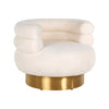 Richmond Draaifauteuil Fayah White teddy / Brushed gold