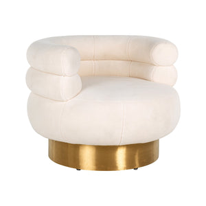 Richmond Draaifauteuil Fayah White teddy / Brushed gold