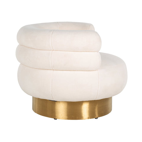 Image of Richmond Draaifauteuil Fayah White teddy / Brushed gold