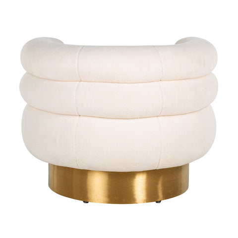 Image of Richmond Draaifauteuil Fayah White teddy / Brushed gold