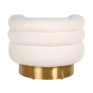 Richmond Draaifauteuil Fayah White teddy / Brushed gold