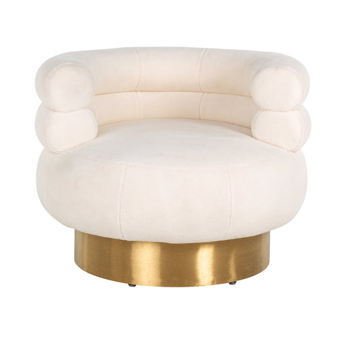 Image of Richmond Draaifauteuil Fayah White teddy / Brushed gold