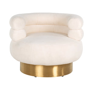 Richmond Draaifauteuil Fayah White teddy / Brushed gold