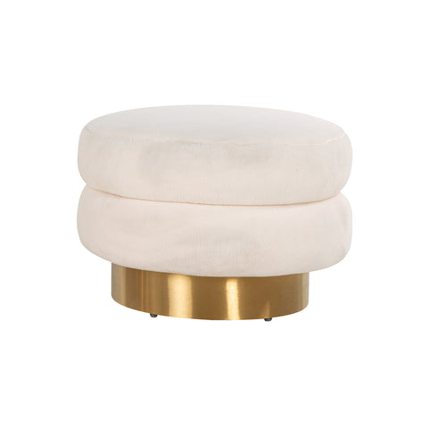 Image of Richmond Poef Faya White Teddy / Brushed gold (White)