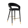 Richmond Barstoel Gia antraciet velvet  fire retardant (FR-Quartz 801 Antraciet)