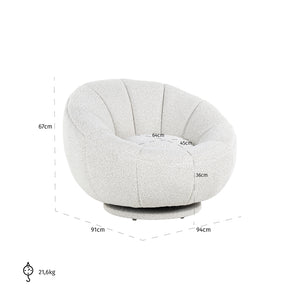 Richmond Draaifauteuil Kendall white bouclé (Copenhagen 900 Bouclé White)