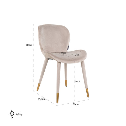 Image of Richmond Stoel Sara khaki velvet fire retardant (FR-Quartz 903 Khaki)