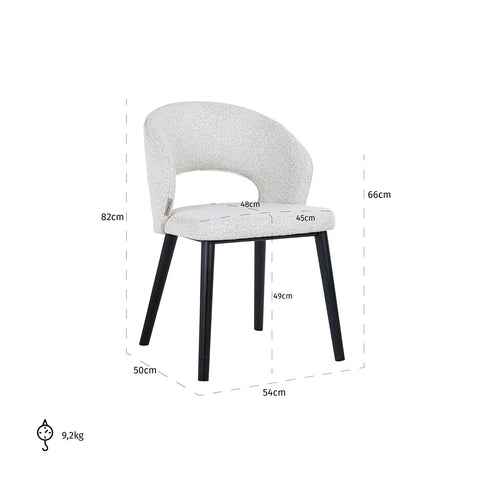 Image of Richmond Stoel Savoy white bouclé (Copenhagen 900 Bouclé White)