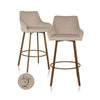 Richmond Barstoel Cressida high back khaki velvet (set of 2) (Quartz Khaki 903)