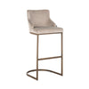 Richmond Barstoel Bolton khaki velvet / brushed gold fire retardant (FR-Quartz 903 Khaki)