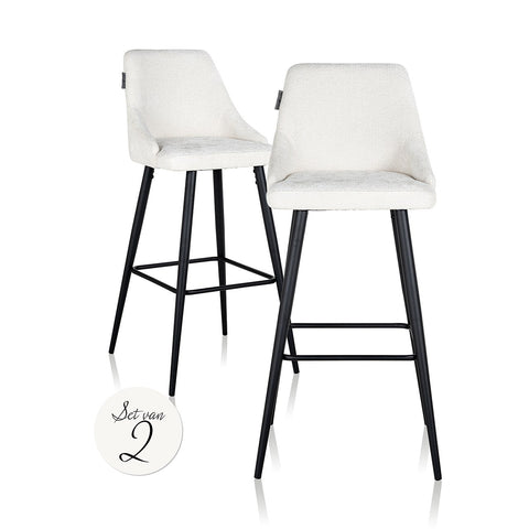 Image of Richmond Bar stoel Brooke white unicorn (set van 2) (Unicorn 02 white)