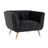 Richmond Fauteuil Huxley Antraciet velvet / Brushed gold (Quartz Antraciet 801)