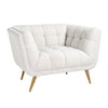 Richmond Fauteuil Huxley White Bouclé / Brushed gold (Copenhagen 900 Bouclé White)