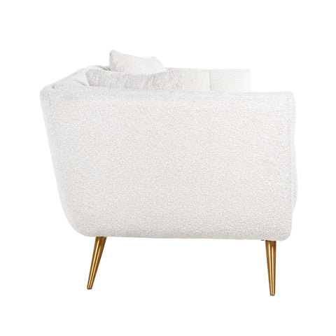 Image of Richmond Bank Huxley White Bouclé / Brushed gold (Copenhagen 900 Bouclé White)
